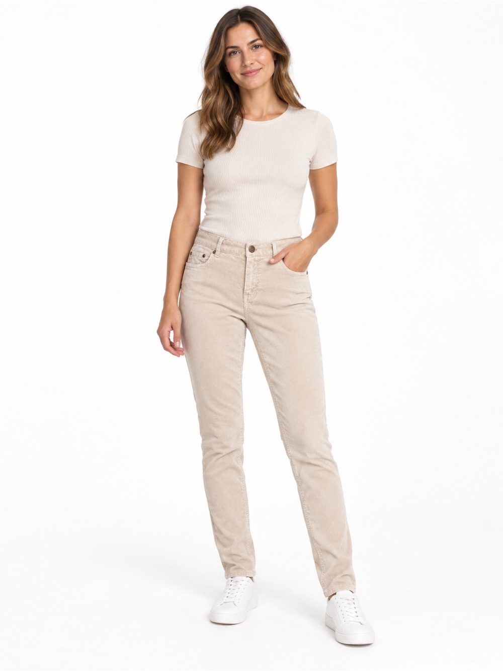 J.Crew Vintage Matchstick Corduroy Pants 27R City Fit Cream Skinny Leg